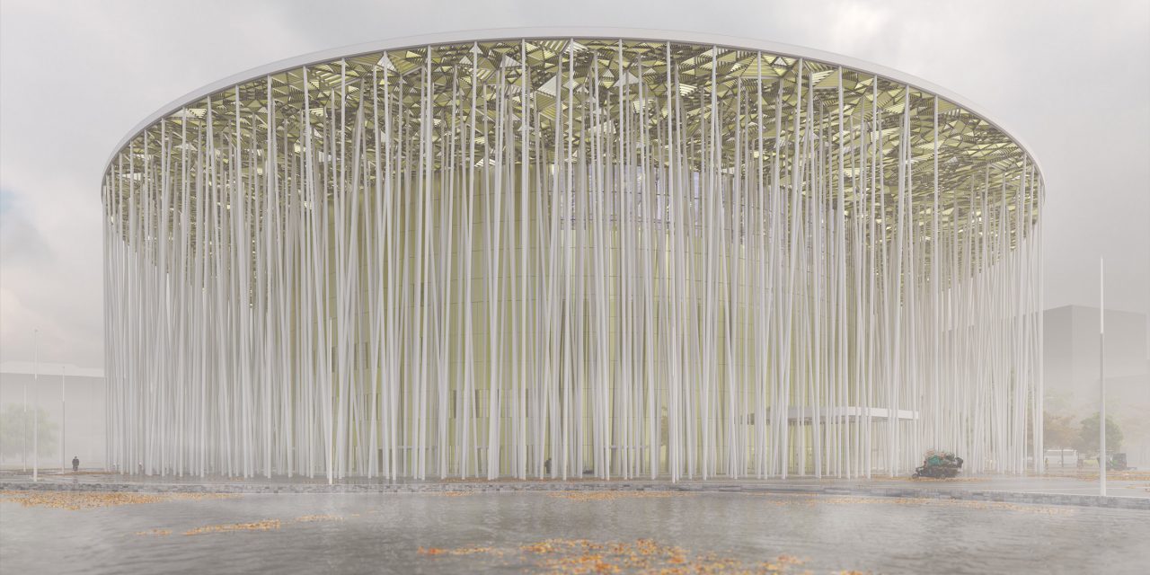 Steven Chiltern Architects to envelop Wuxi Show Theatre in white columns and golden canopy