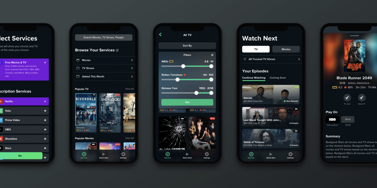 Reelgood’s app for cord cutters adds 50+ services, personalized recommendations