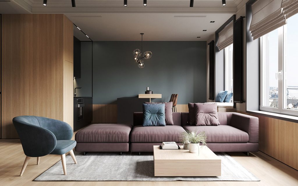 Interior Design Using Moody Colours And Natural Materials