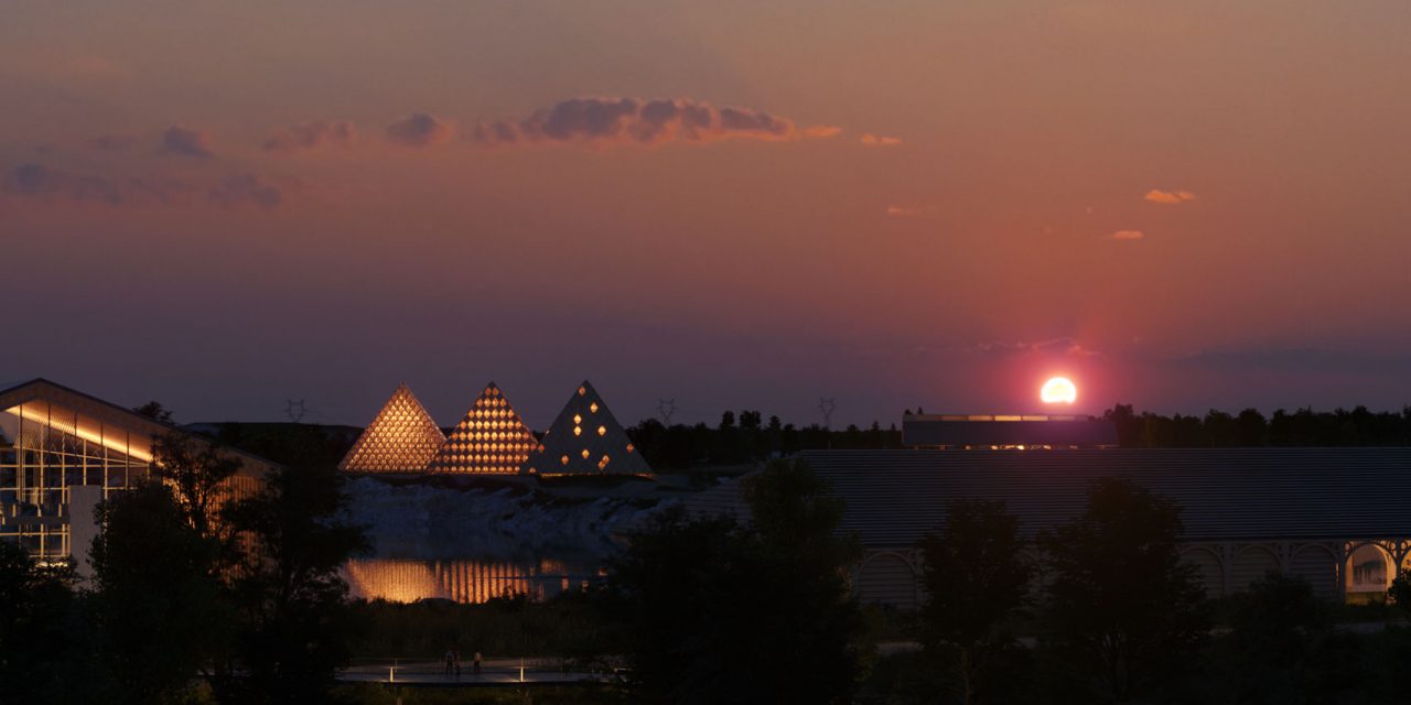 Shigeru Ban proposes trio of pyramids for Kentucky Owl whiskey distillery