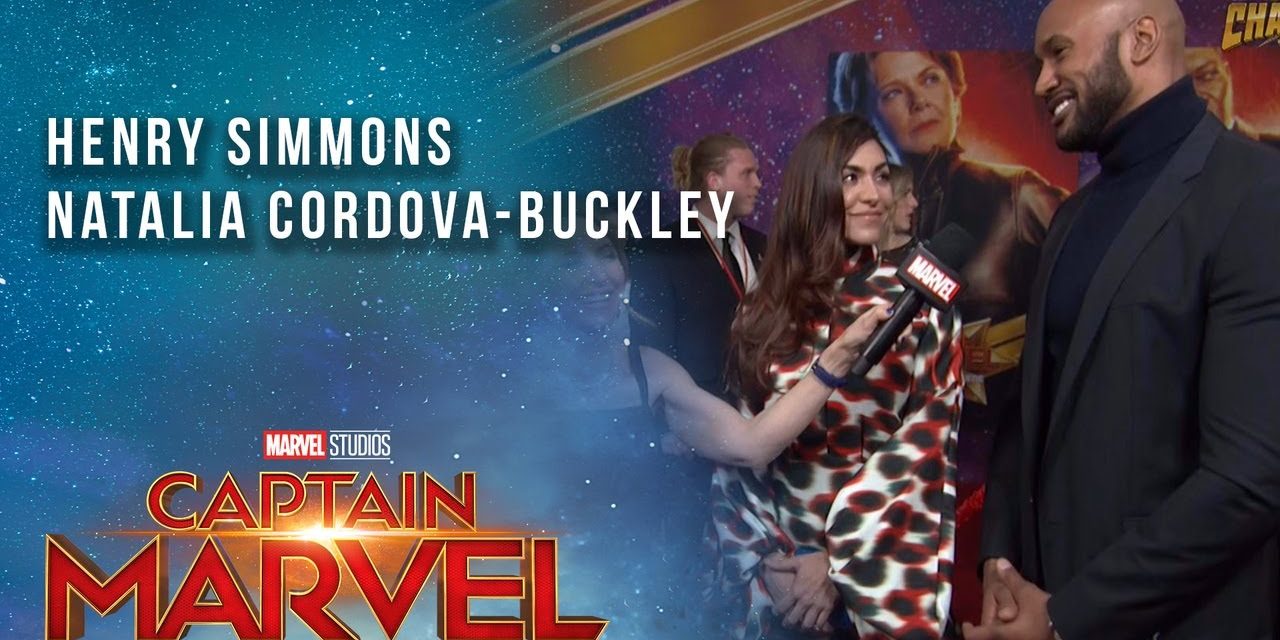 Natalia Cordova-Buckley and Henry Simmons at the Captain Marvel Premiere