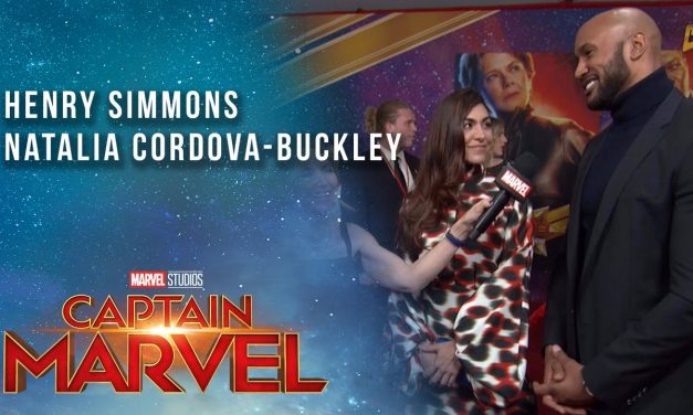 Natalia Cordova-Buckley and Henry Simmons at the Captain Marvel Premiere