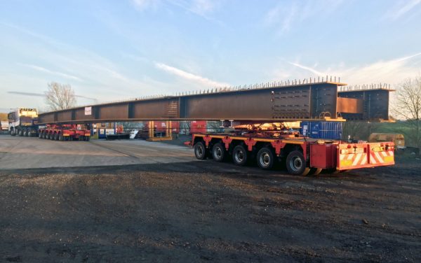 Collett transports giant girders to Vinci M20 job