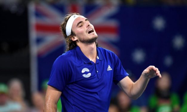 Tennis star Stefanos Tsitsipas receives talking to from mum after petulant on-court outburst