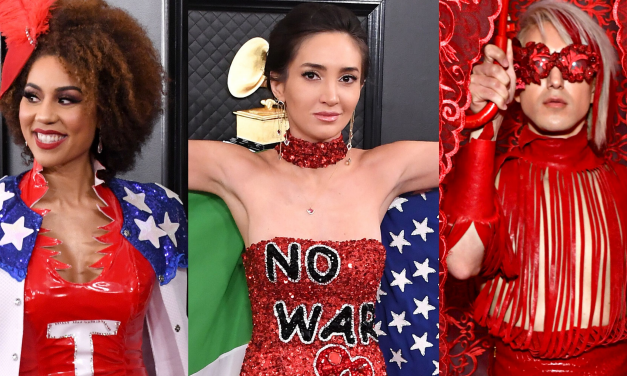 Some celebrities used their Grammys outfits to make political statements about everything from Iran to Trump