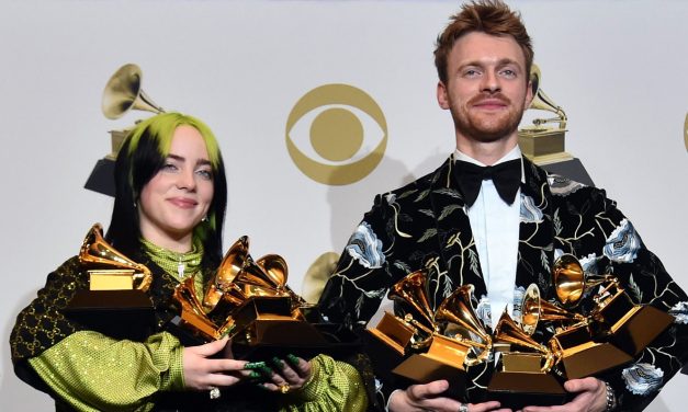 Billie Eilish & Brother Finneas Pose with Their Collective 10 Grammys After the Awards Show!