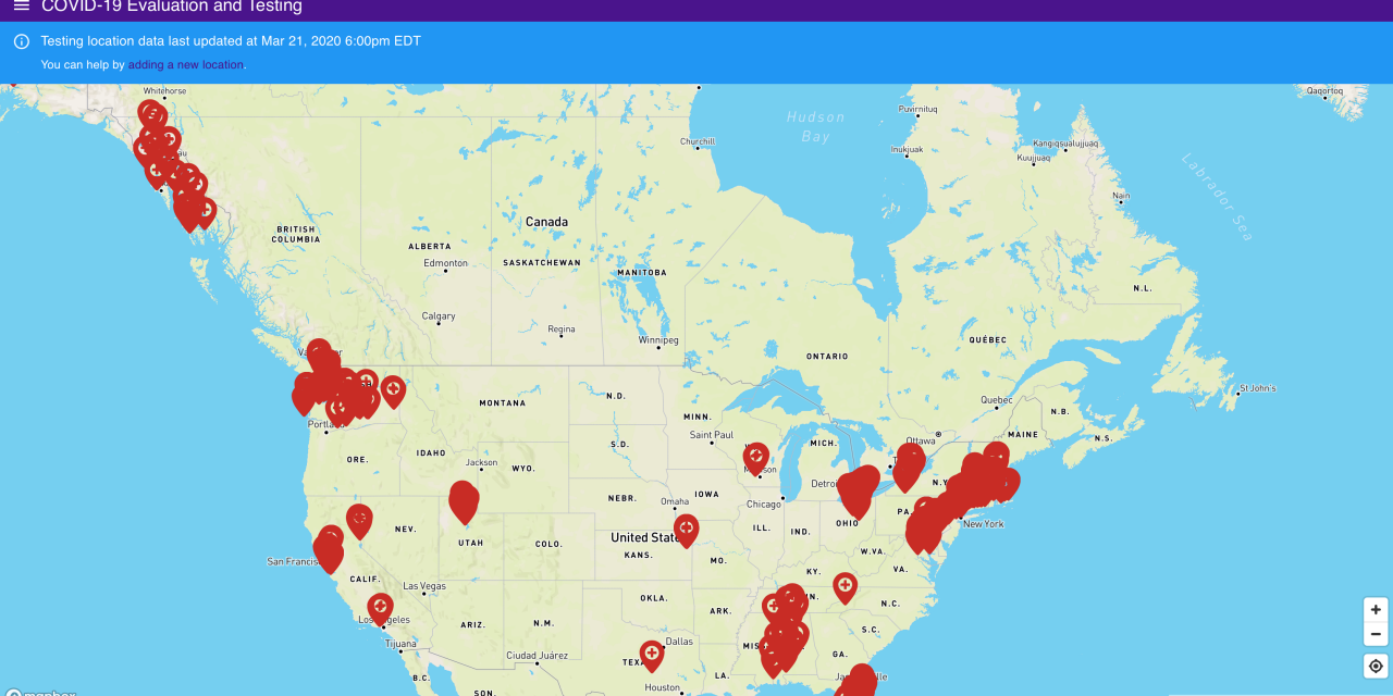 Volunteer group develops a COVID-19 testing location database for the U.S.