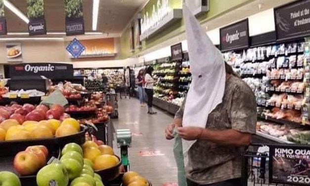 Someone wore a KKK hood as a face covering to the grocery store