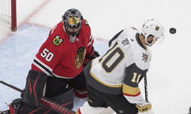 Corey Crawford’s heroics against Golden Knights delay inevitable