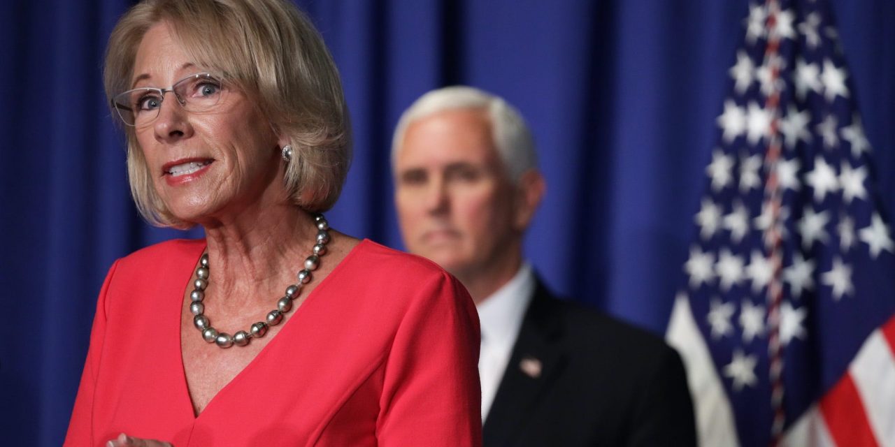 Betsy DeVos is under investigation for potentially violating the Hatch Act when she slammed Joe Biden in a Fox News interview