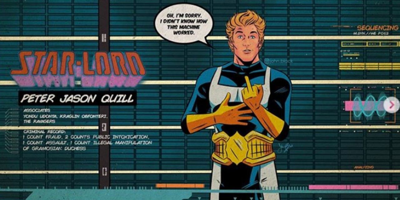 Star-Lord Giving The Finger in Guardians Gets A Retro Marvel Makeover