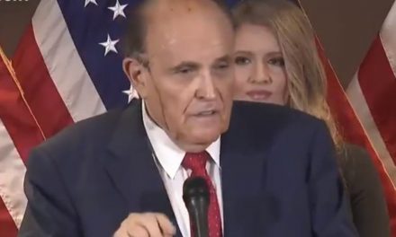 WATCH: Rudy Giuliani just melted during a press conference. So did his make-up.