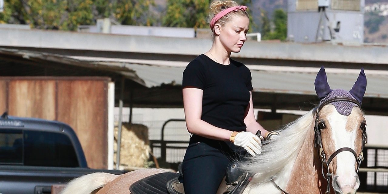 Amber Heard Heads Out on a Horseback Ride with Friends