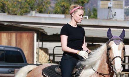 Amber Heard Heads Out on a Horseback Ride with Friends