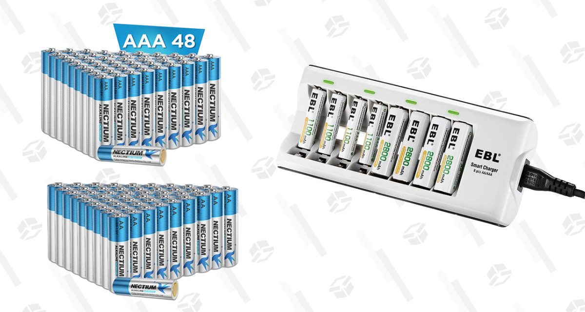 Stock up on Rechargeable Batteries or 48-Packs of AAA and AA Batteries for Less Than $18 With These Coupons