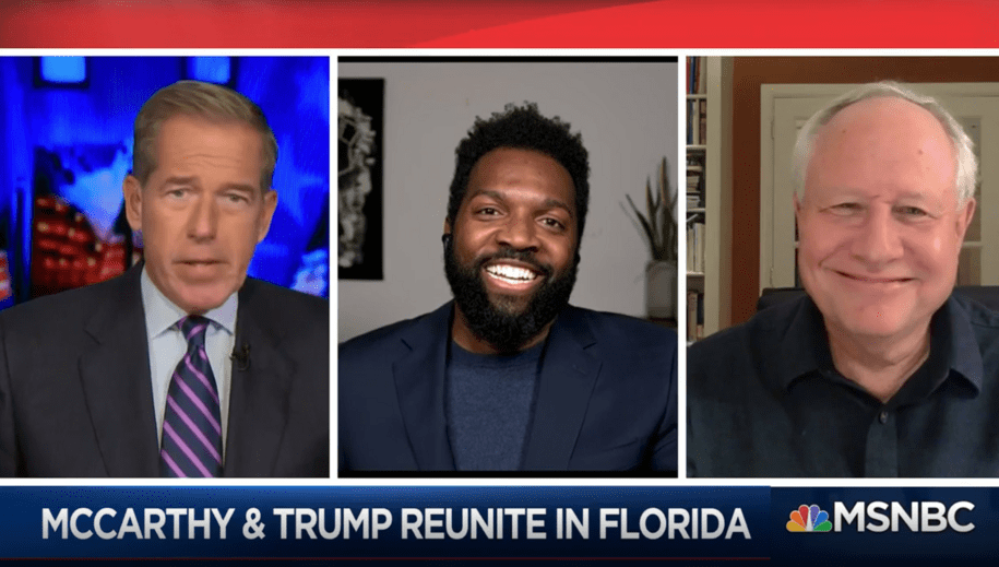 Brian Williams brings the funny with spot-on mockery of McCarthy and Trump reunion