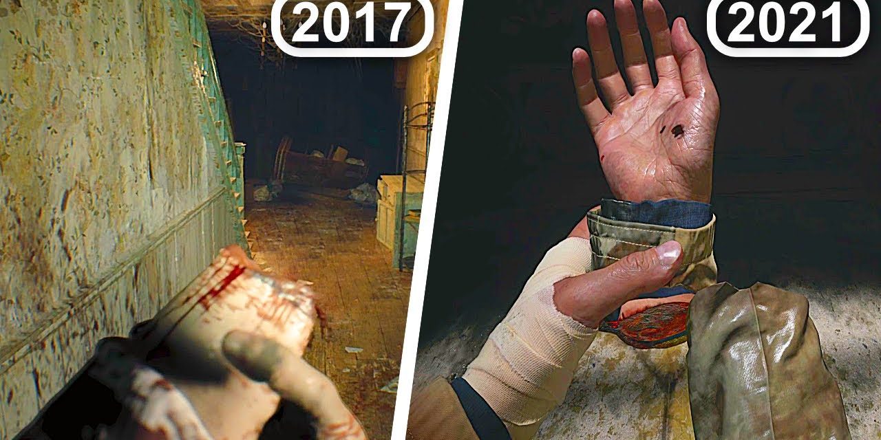 Resident Evil 8 Village All Times Ethan Cut His Hands & Legs In RE7 & RE8 Scene Comparison