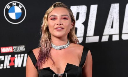 Florence Pugh Picks Her Poster’s Nose at ‘Black Widow’ Premiere in London