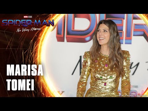 Marisa Tomei on May and Happy’s On-and-Off Relationship | Spider-Man: No Way Home Red Carpet