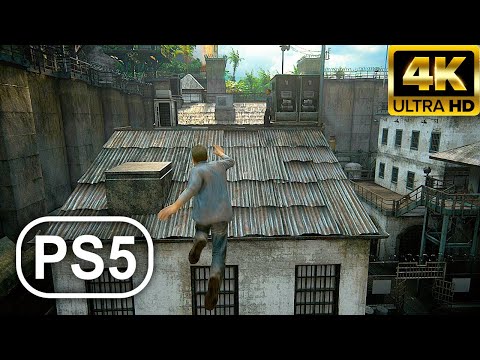 PS5 Gameplay – Uncharted 4 Remastered Prison Escape Scene 4K ULTRA HD